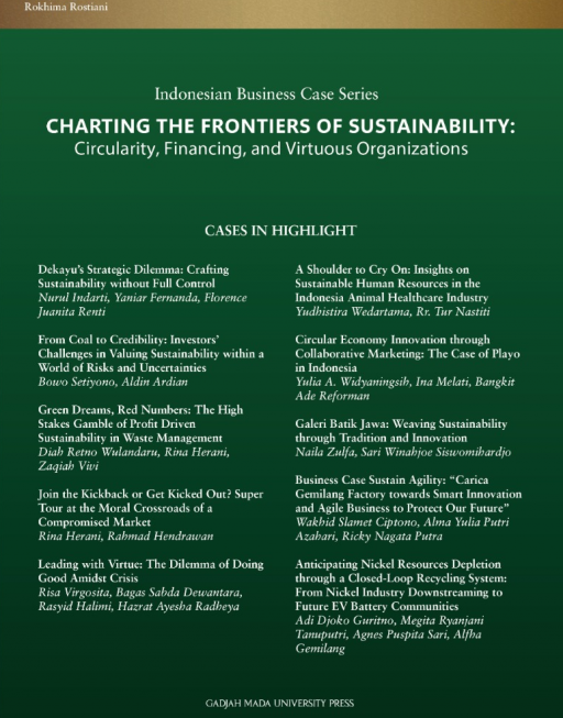 CHARTING THE FRONTIERS OF SUSTAINABILITY : Circularity, Financing and Virtuous Organizations